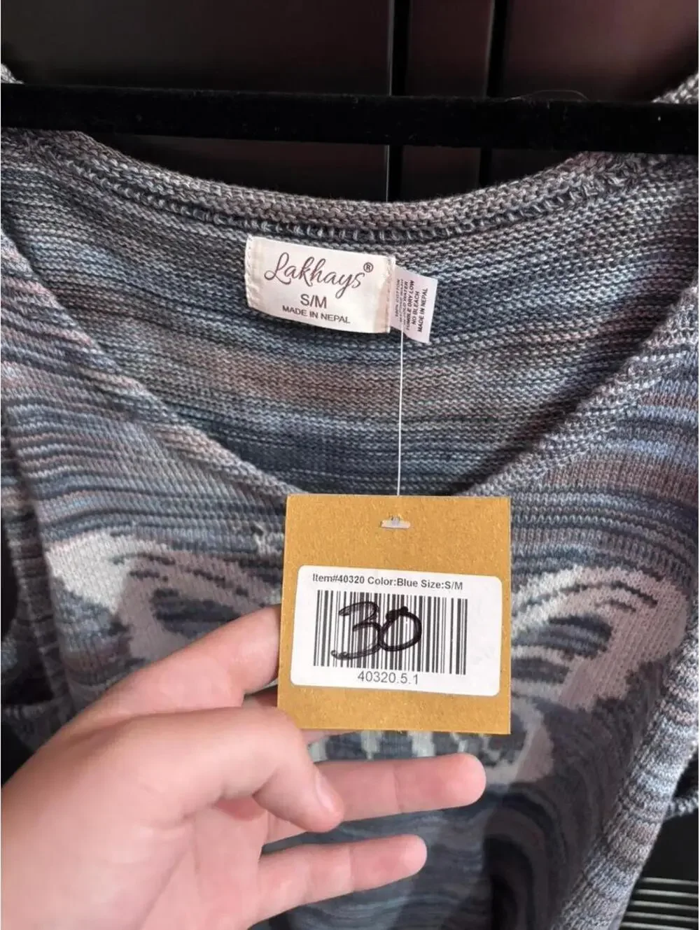blue & grey butterfly tank top